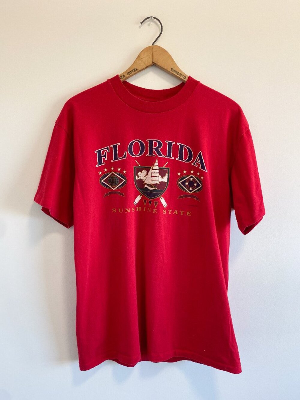 Vintage Red Nautical Florida Souvenir T-Shirt / 90s